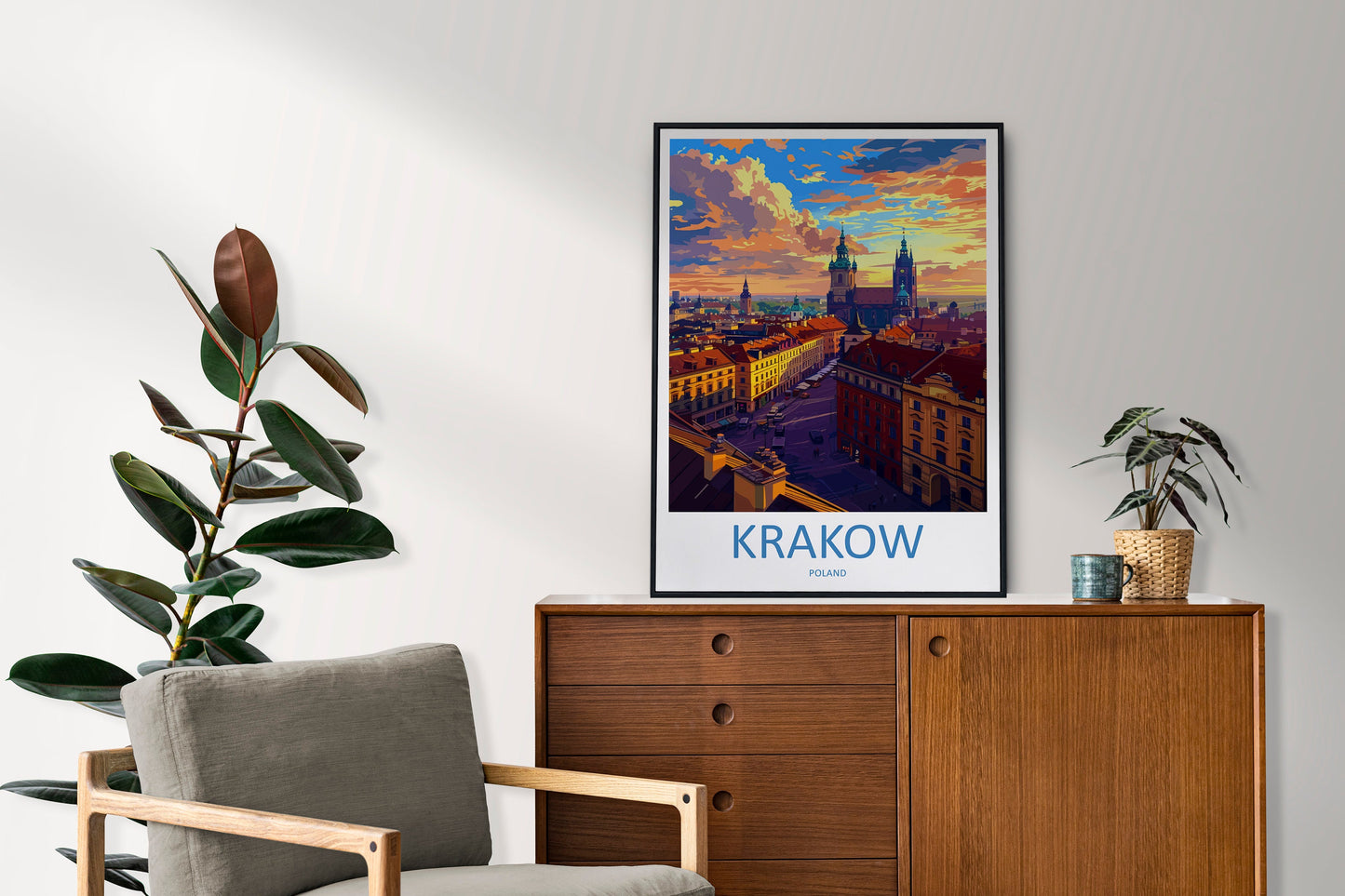 Krakow Travel Print Wall Art Krakow Wall Hanging Home Décor Krakow Gift Art Lovers Poland Art Lover Gift Krakow Travel Wall Art