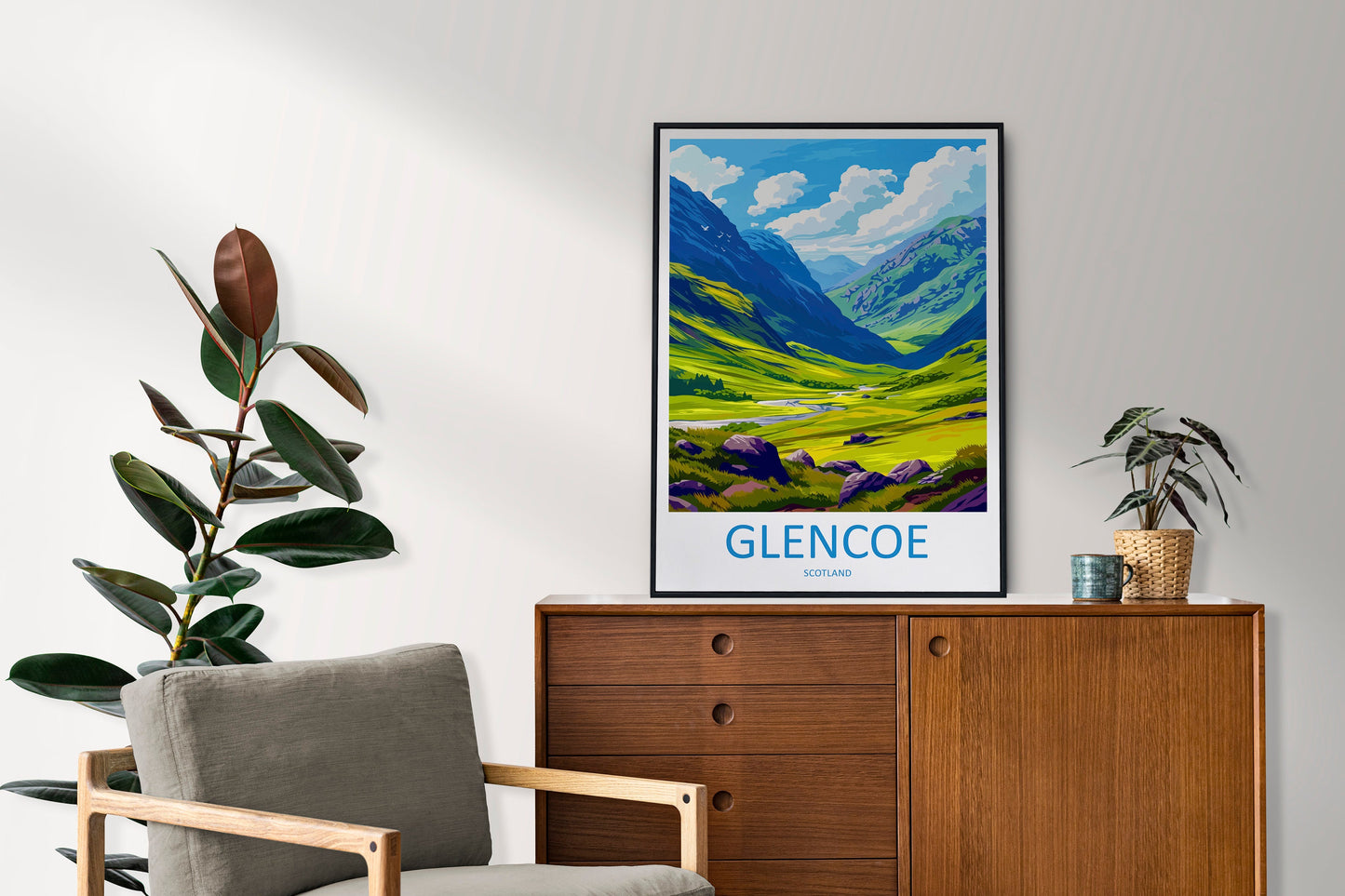 Glencoe Travel Print Wall Art Glencoe Wall Hanging Home Décor Glencoe Gift Art Lovers Scotland Art Lover Gift Glencoe Travel Artwork