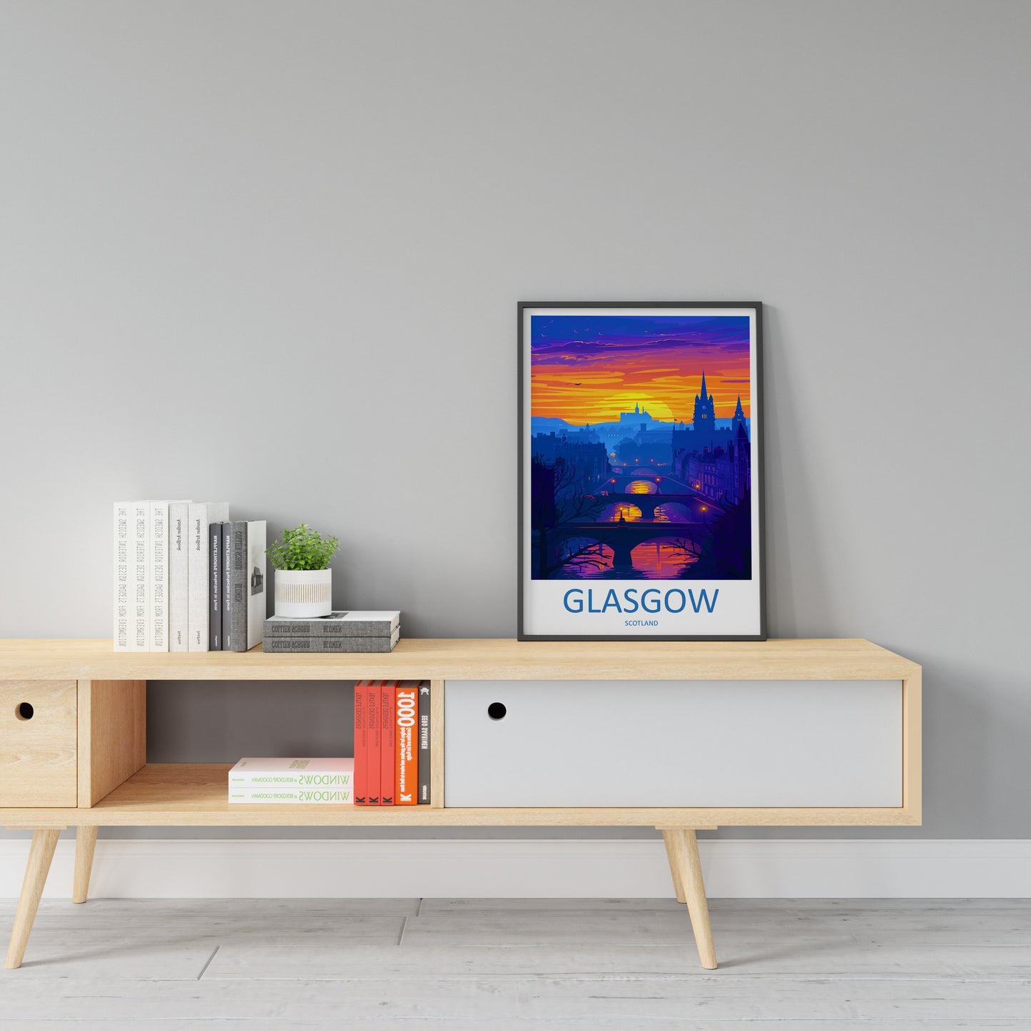 Glasgow Travel Print Wall Art Glasgow Wall Hanging Home Décor Glasgow Gift Art Lovers Scotland Art Lover Gift Glasgow Travel Artwork