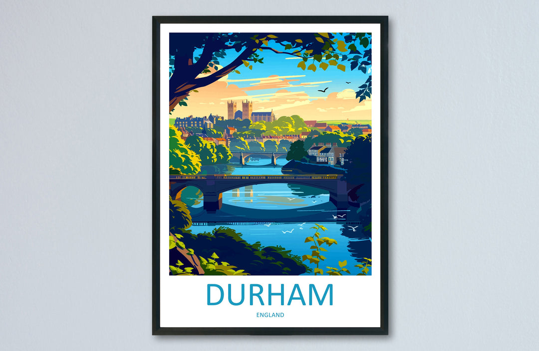 Durham Travel Print Wall Art Durham Wall Hanging Home Décor Durham Gift Art Lovers England Art Lover Gift Durham Travel Art Gift