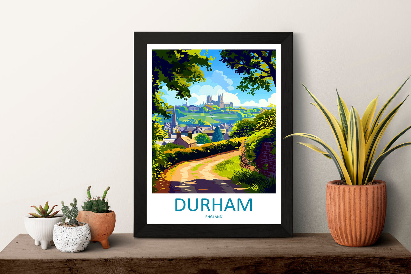 Durham Travel Print Wall Art Durham Wall Hanging Home Décor Durham Gift Art Lovers England Art Lover Gift Durham Travel Art Gift