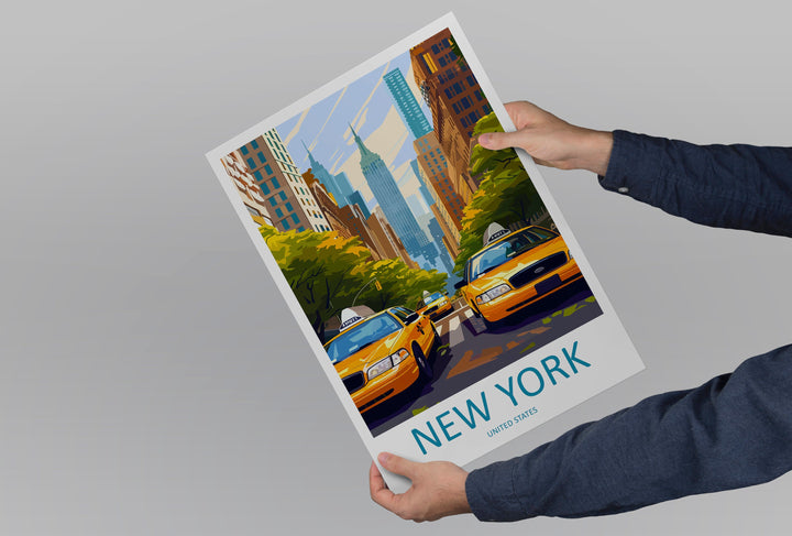 New York Travel Print Wall Art New York Wall Hanging Home Décor New York Gift Art Lovers New York State Art Gift Lover Print