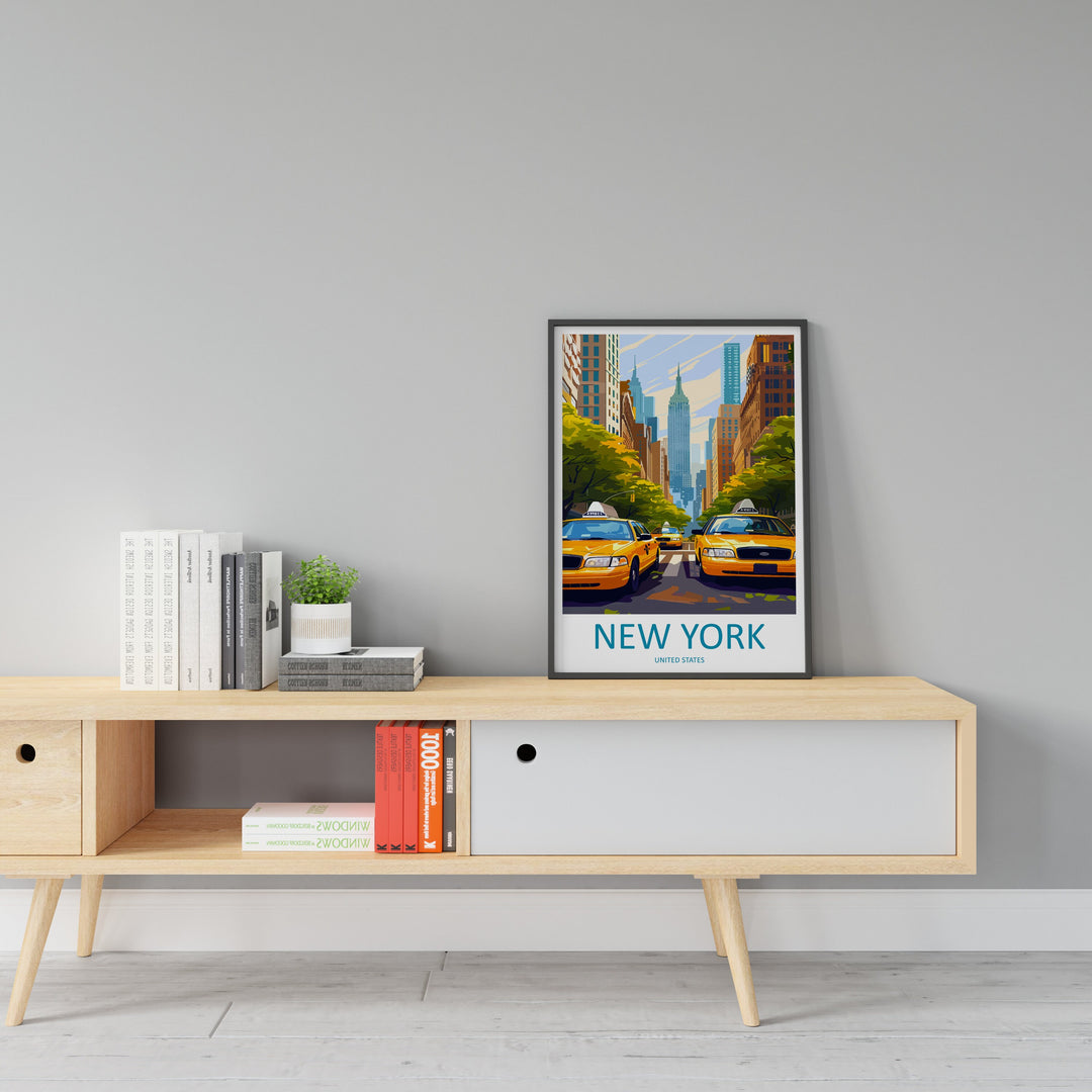 New York Travel Print Wall Art New York Wall Hanging Home Décor New York Gift Art Lovers New York State Art Gift Lover Print