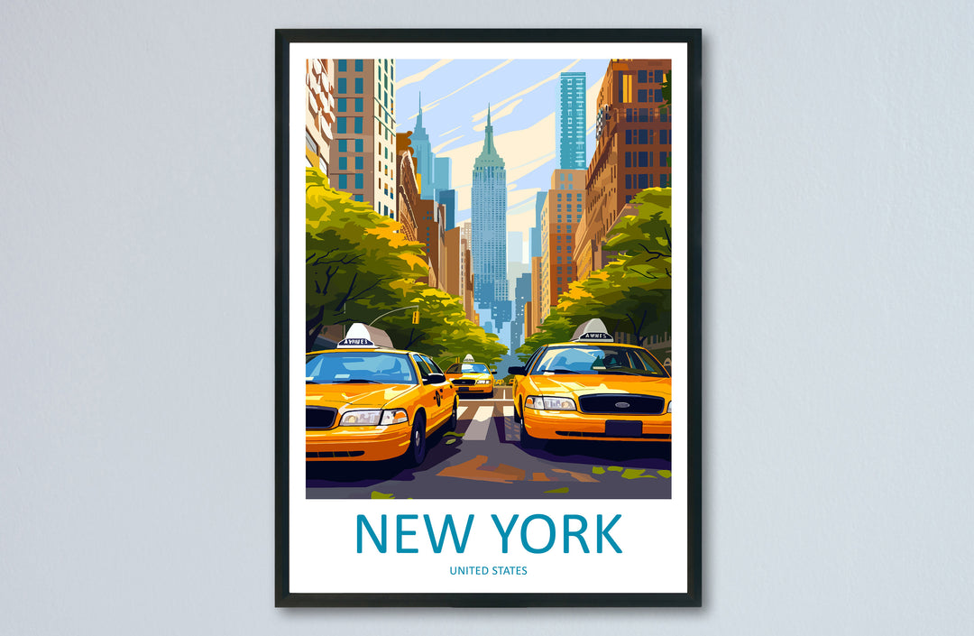 New York Travel Print Wall Art New York Wall Hanging Home Décor New York Gift Art Lovers New York State Art Gift Lover Print