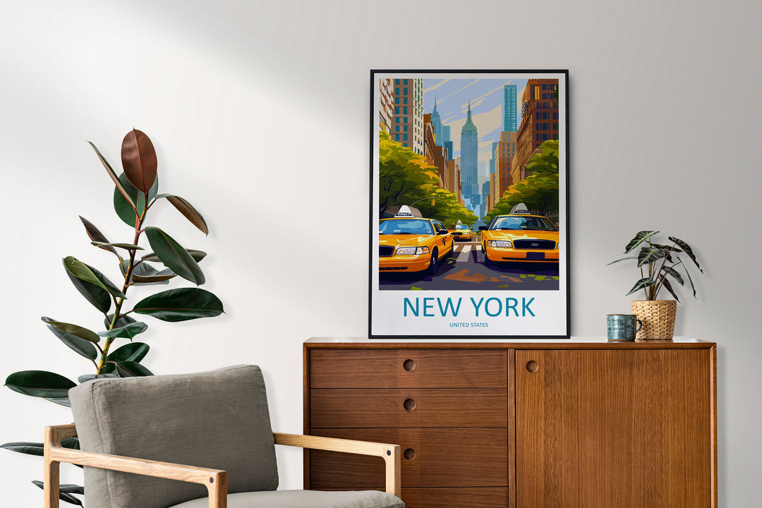 New York Travel Print Wall Art New York Wall Hanging Home Décor New York Gift Art Lovers New York State Art Gift Lover Print