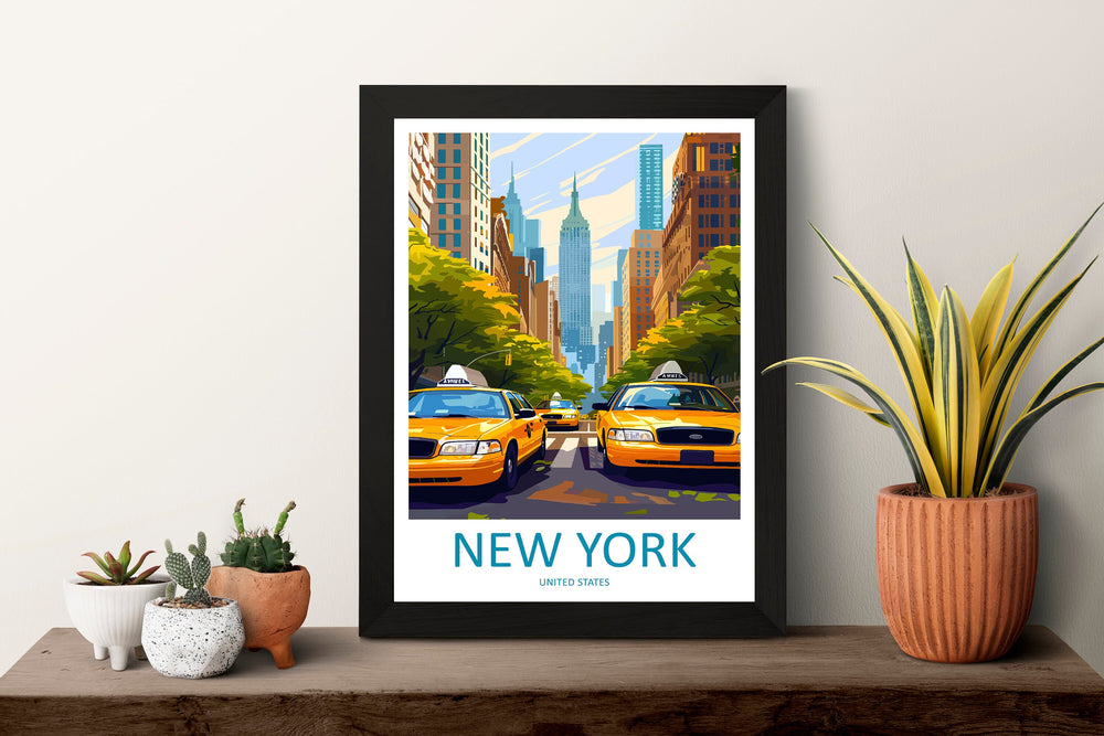 New York Travel Print Wall Art New York Wall Hanging Home Décor New York Gift Art Lovers New York State Art Gift Lover Print