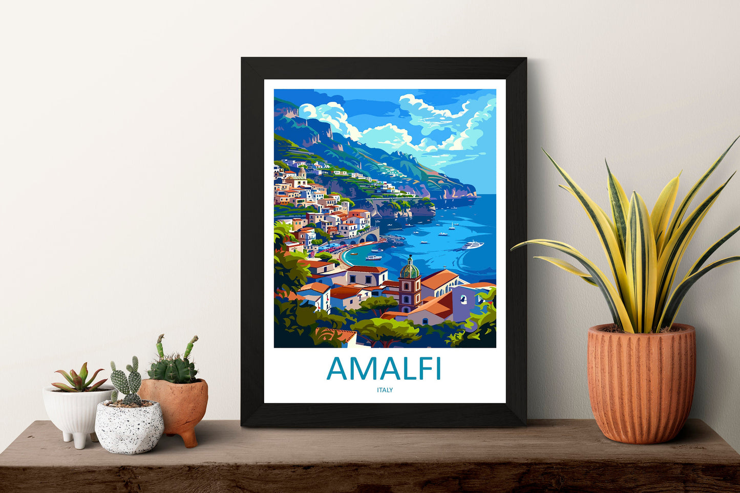 Amalfi Travel Print Wall Art Amalfi Wall Hanging Home Décor Amalfi Gift Art Lovers Italy Art Lover Gift Amalfi Print Amalfi Travel Gift Art