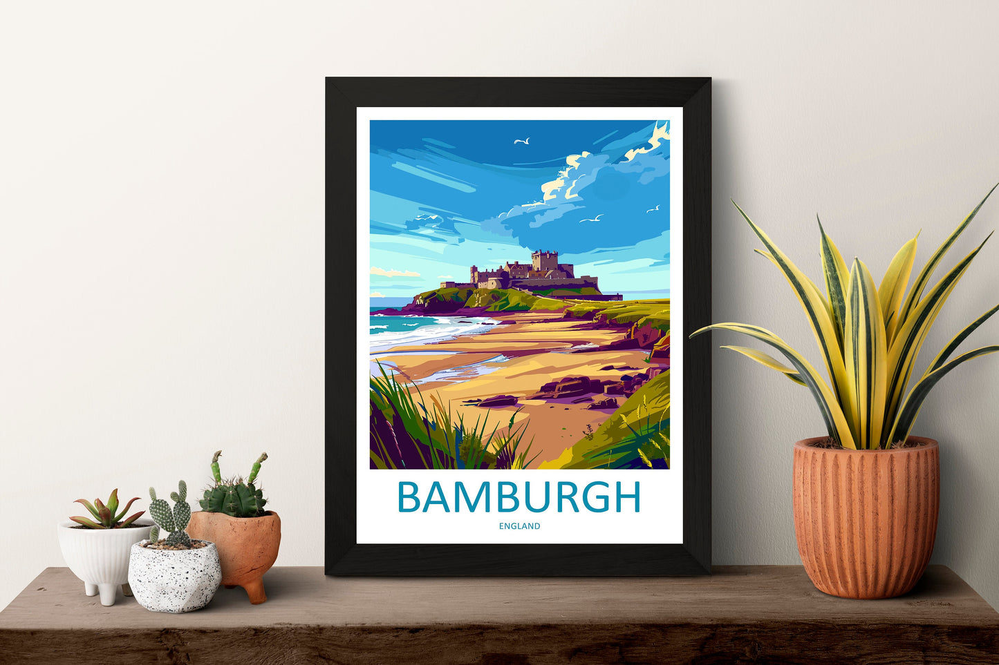 Bamburgh Castle Travel Print Wall Art Bamburgh Castle Wall Hanging Home Décor Bamburgh Castle Gift Art Lovers England Art Lover Gift