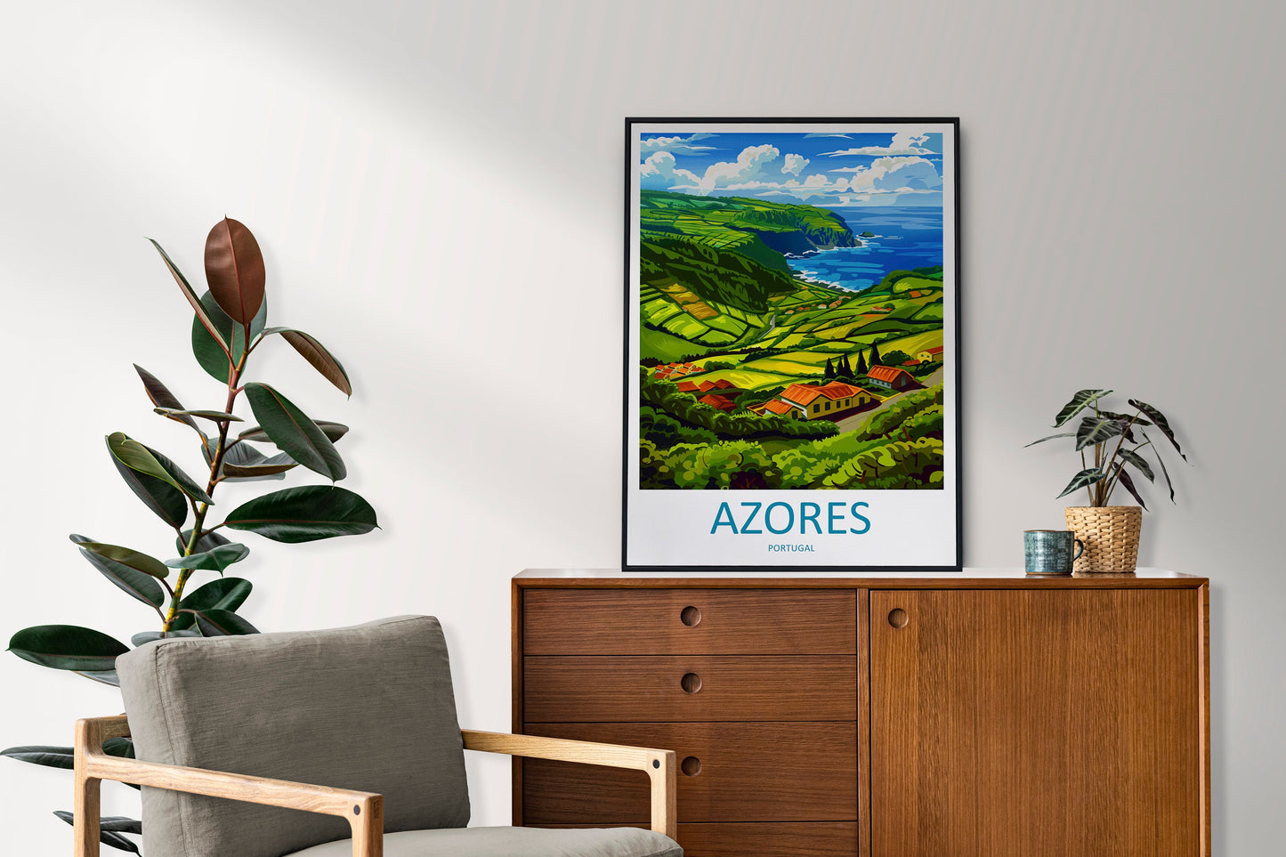 Azores Travel Print Wall Art Azores Wall Hanging Home Décor Azores Gift Art Lovers Portugal Art Lover Gift Azores Wall Décor Print