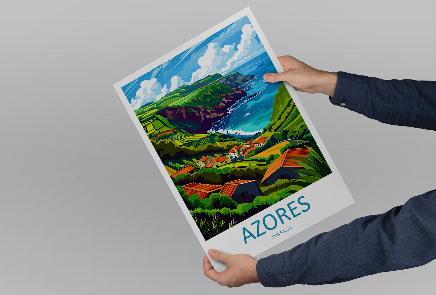 Azores Travel Print Wall Art Azores Wall Hanging Home Décor Azores Gift Art Lovers Portugal Art Lover Gift Azores Wall Décor Print