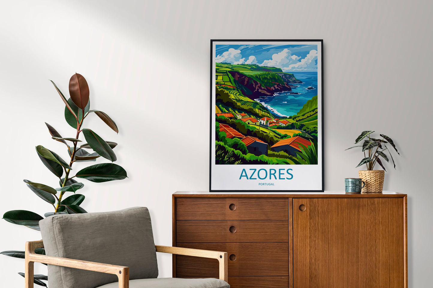 Azores Travel Print Wall Art Azores Wall Hanging Home Décor Azores Gift Art Lovers Portugal Art Lover Gift Azores Wall Décor Print