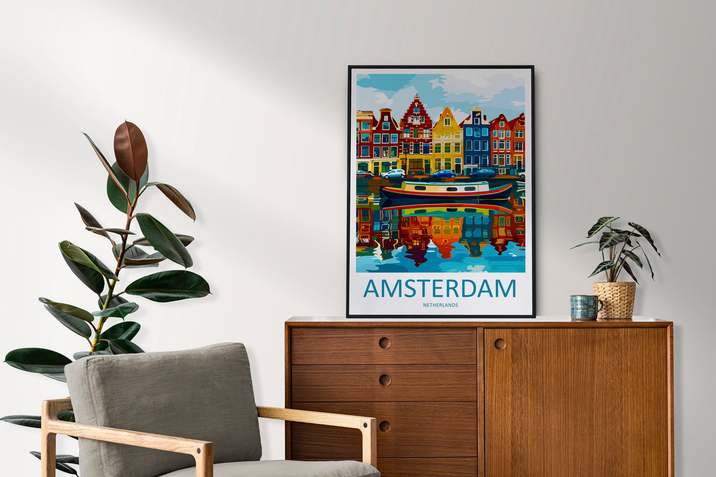 Amsterdam Travel Print Wall Art Amsterdam Wall Hanging Home Décor Amsterdam Gift Art Lovers Netherlands Art Lover Gift Amsterdam Decor