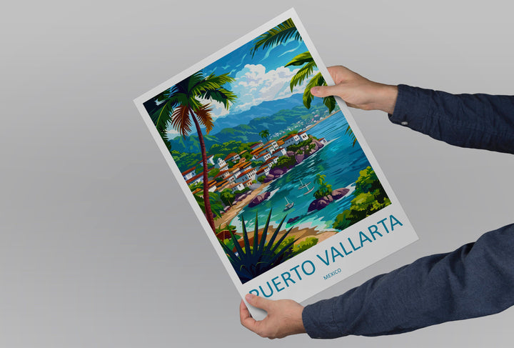 Puerto Vallarta Travel Print Wall Art Puerto Vallarta Wall Hanging Home Decor Puerto Vallarta Gift Art Lovers Wall Art Print Art Mexico Art
