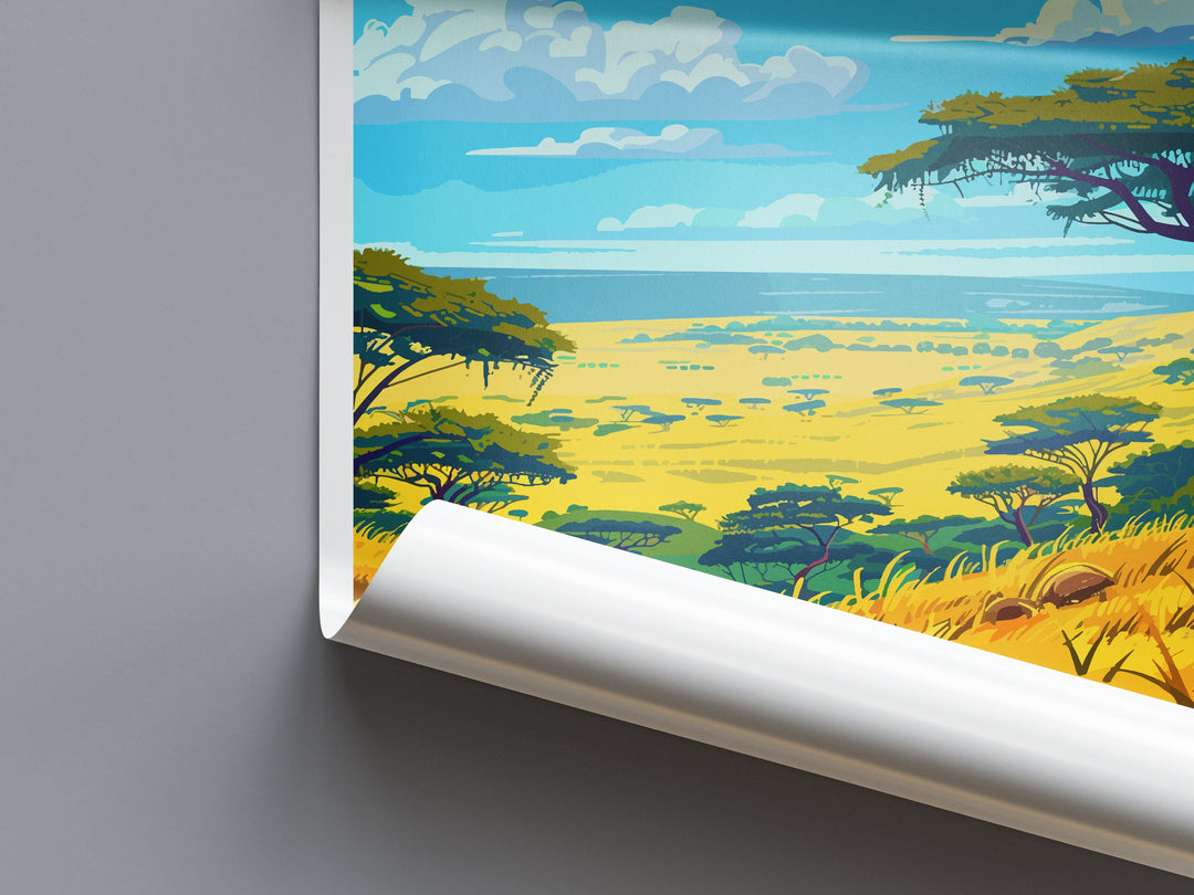 Masai Mara Travel Print Wall Art Masai Mara Wall Hanging Home Décor Masai Mara Gift Art Lovers Kenya Art Lover Gift Kenya Travel Print