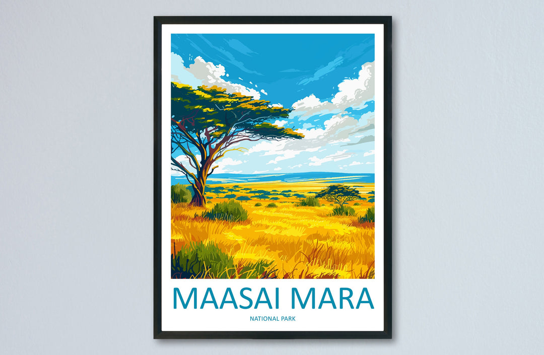 Masai Mara Travel Print Wall Art Masai Mara Wall Hanging Home Décor Masai Mara Gift Art Lovers Kenya Art Lover Gift Kenya Travel Print