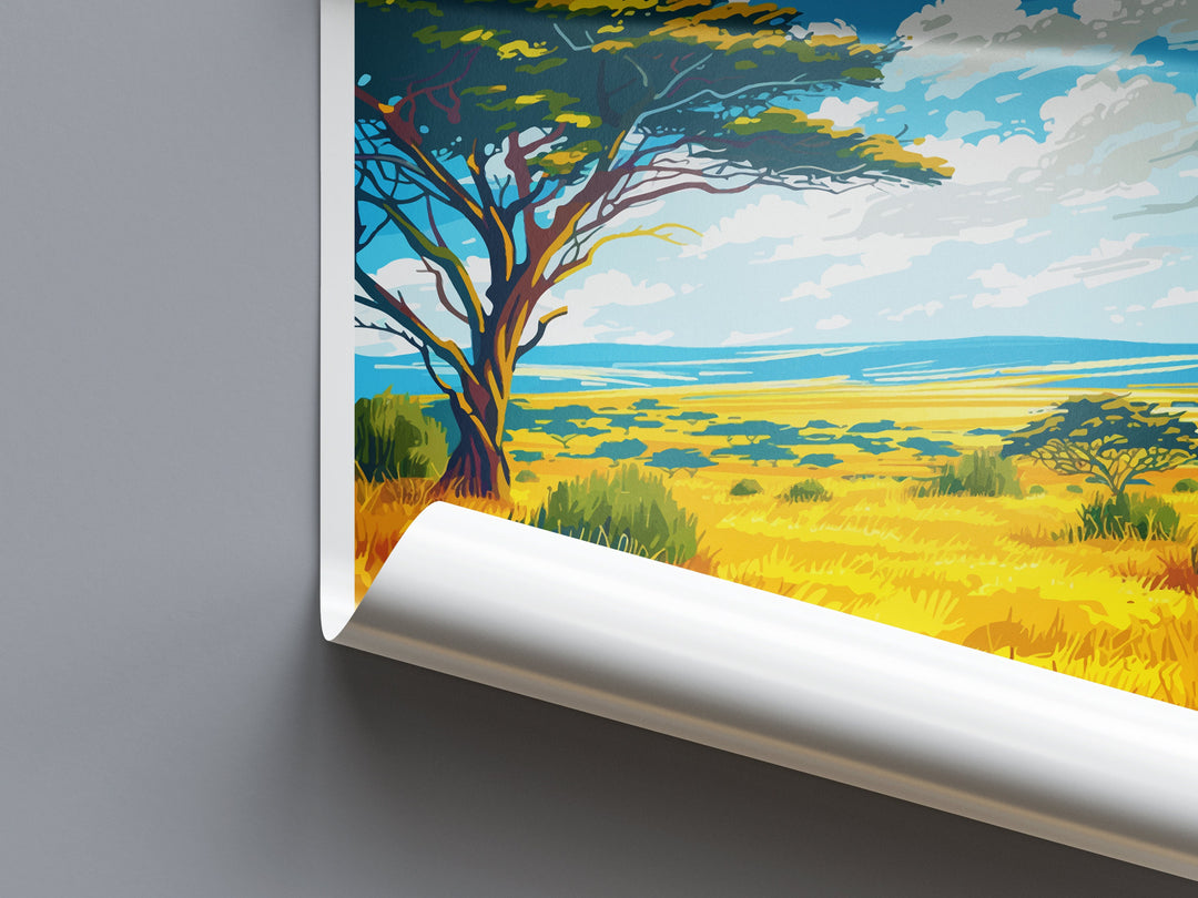 Masai Mara Travel Print Wall Art Masai Mara Wall Hanging Home Décor Masai Mara Gift Art Lovers Kenya Art Lover Gift Kenya Travel Print