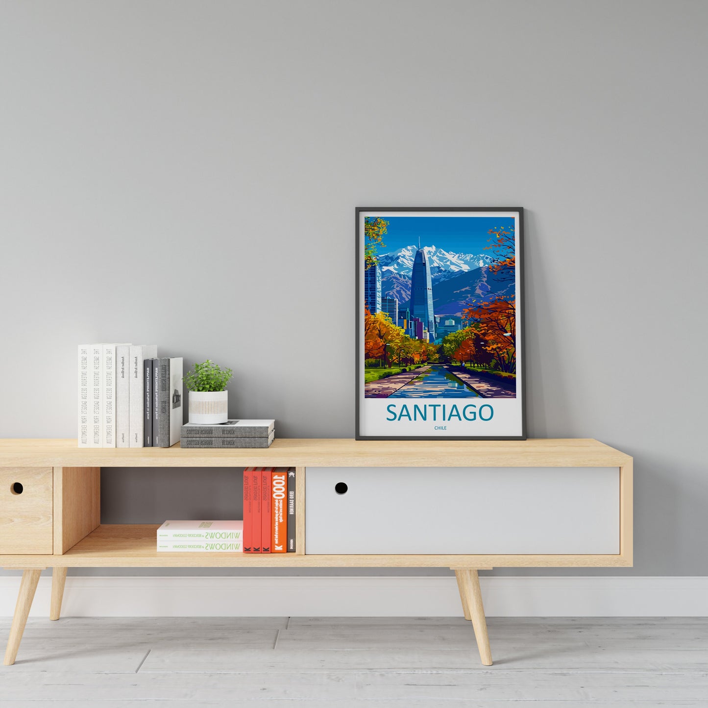 Santiago Travel Print Wall Art Santiago Wall Hanging Home Decoration Santiago Gift Art Lovers Wall Art Print Art Santiago Wall Print Chile