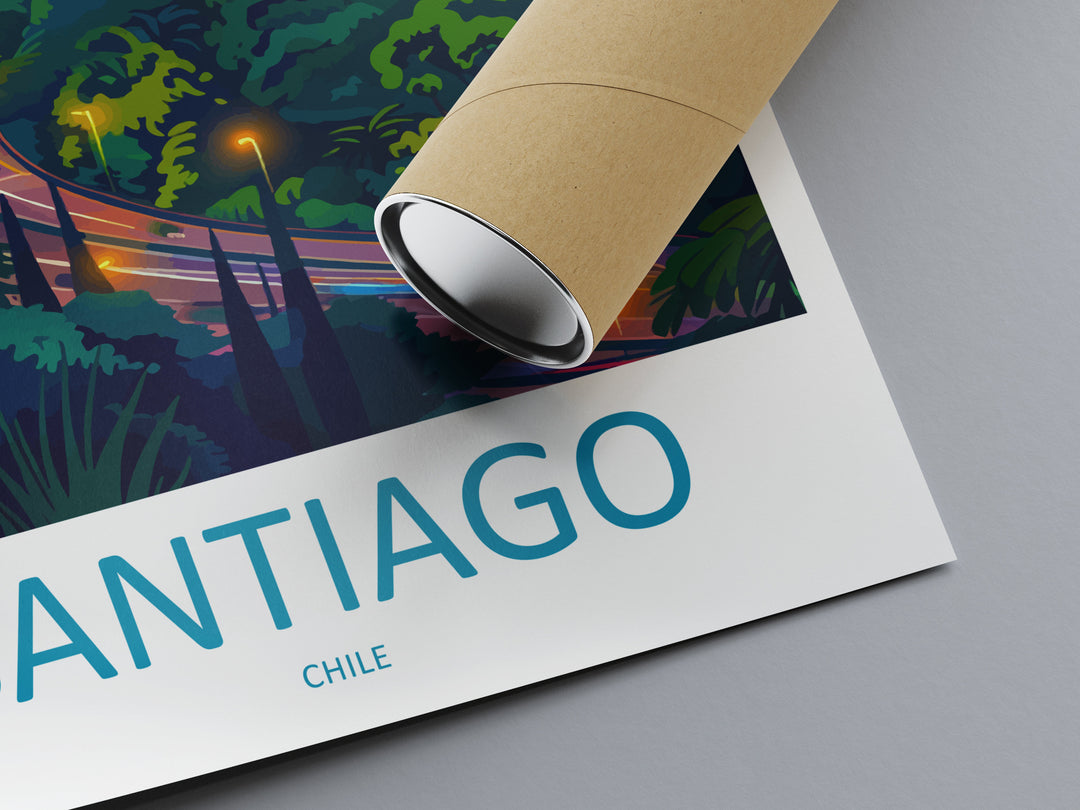 Santiago Travel Print Wall Art Santiago Wall Hanging Home Decoration Santiago Gift Art Lovers Wall Art Print Art Santiago Wall Print Chile