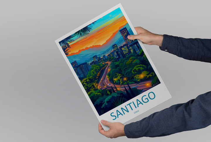 Santiago Travel Print Wall Art Santiago Wall Hanging Home Decoration Santiago Gift Art Lovers Wall Art Print Art Santiago Wall Print Chile