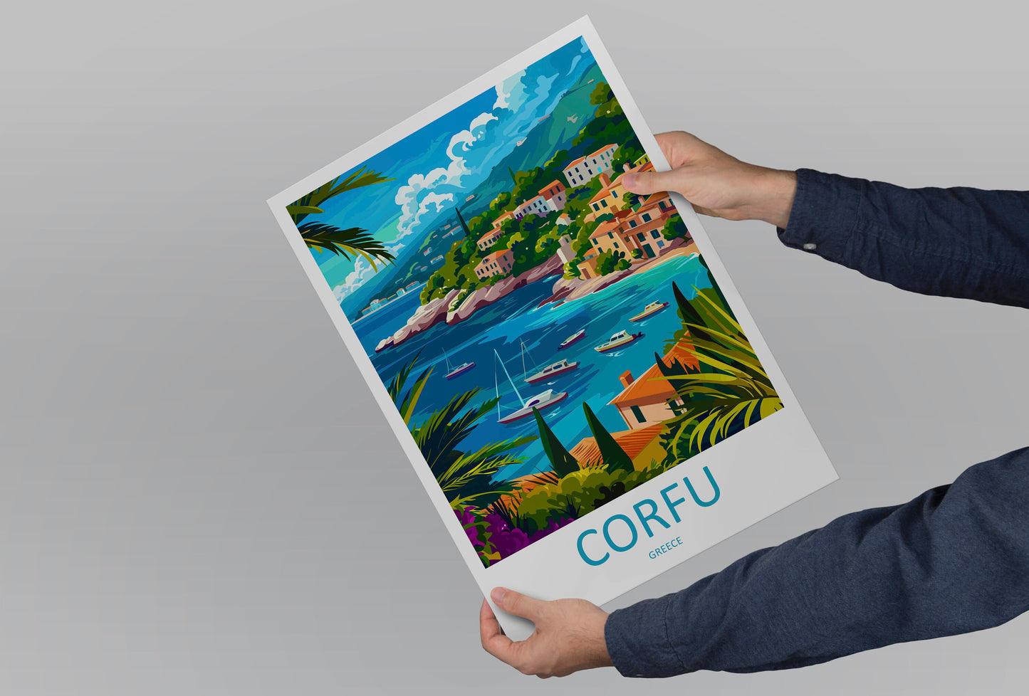 Corfu Travel Print Wall Art Corfu Greece Wall Hanging Home Decoration Corfu Gift Art Lovers Wall Art Print Corfu Wall Décor Greece Poster