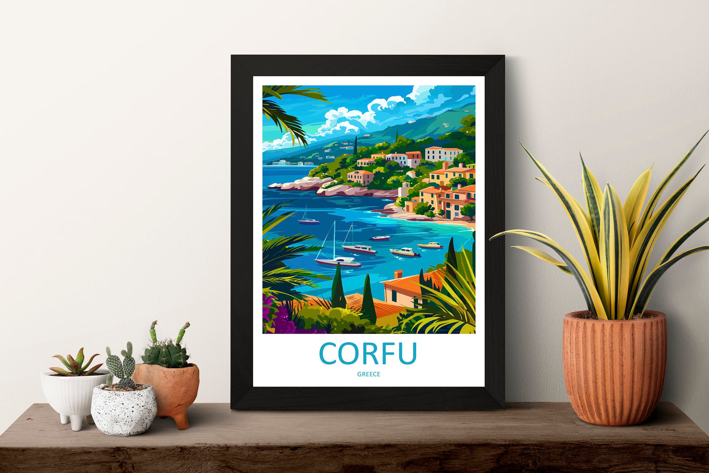 Corfu Travel Print Wall Art Corfu Greece Wall Hanging Home Decoration Corfu Gift Art Lovers Wall Art Print Corfu Wall Décor Greece Poster