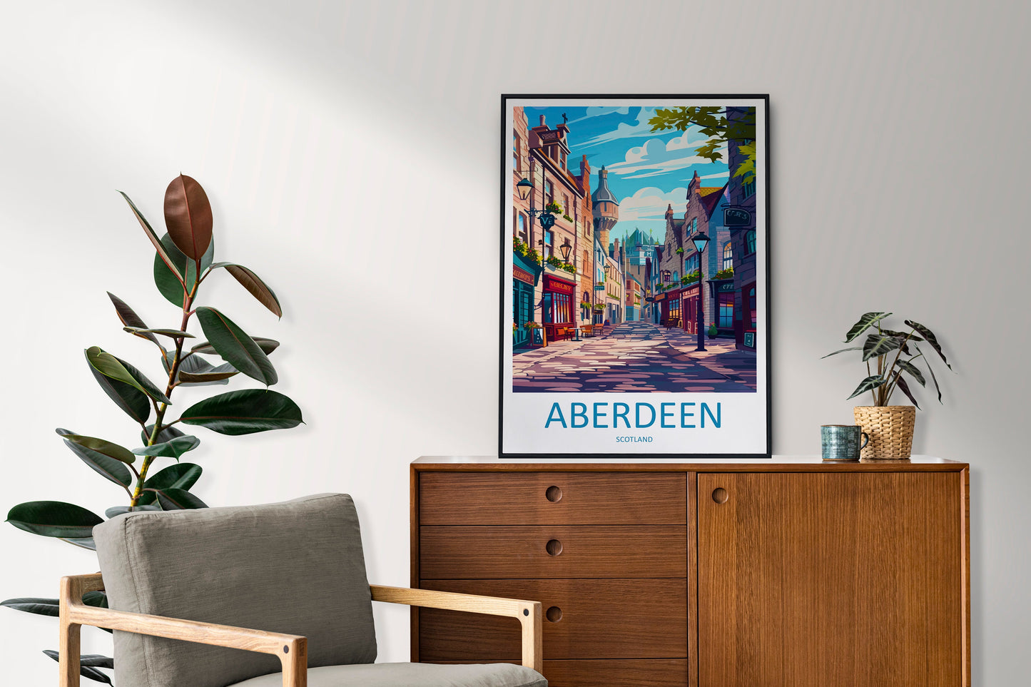 Aberdeen Print Aberdeen Home Décor Scotland City Art Print Aberdeen Wall Art for Scotland Enthusiast Gift Wall Hanging Aberdeen Cityscape