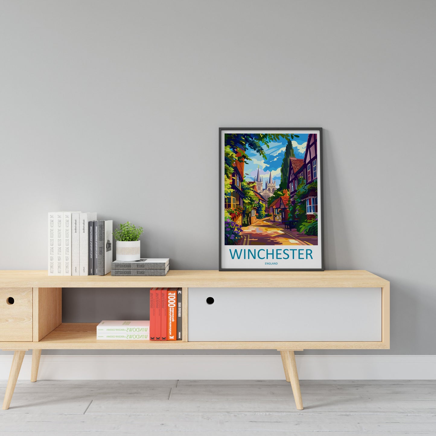 Winchester Travel Print Wall Art Winchester Wall Hanging Home Décor Winchester Gift Art Lovers England Art Lover Gift Winchester Travel