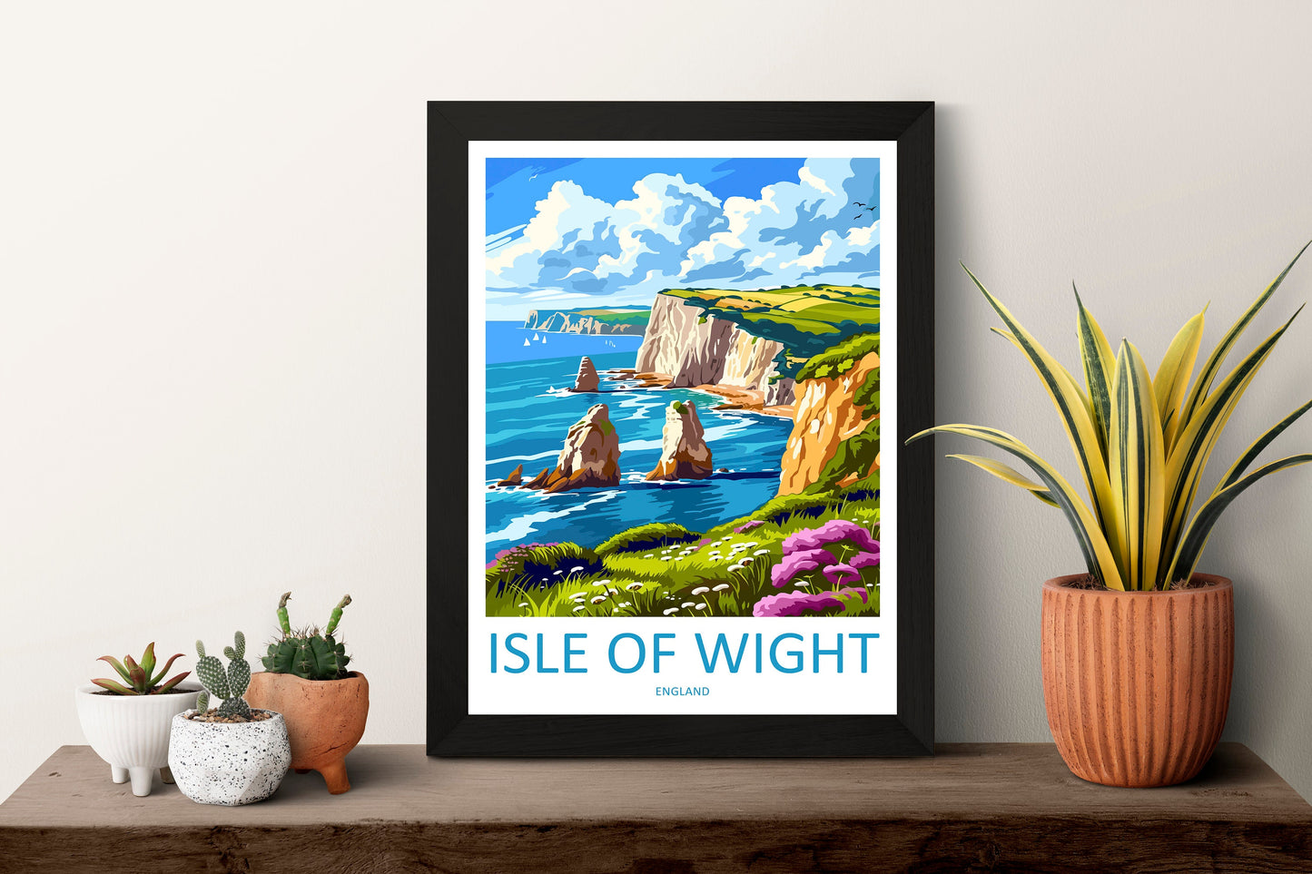 Isle Of Wight Travel Print Wall Art Isle Of Wight Wall Hanging Home Decor Isle Of Wight Gift Art Lovers Wall Art AONB Print