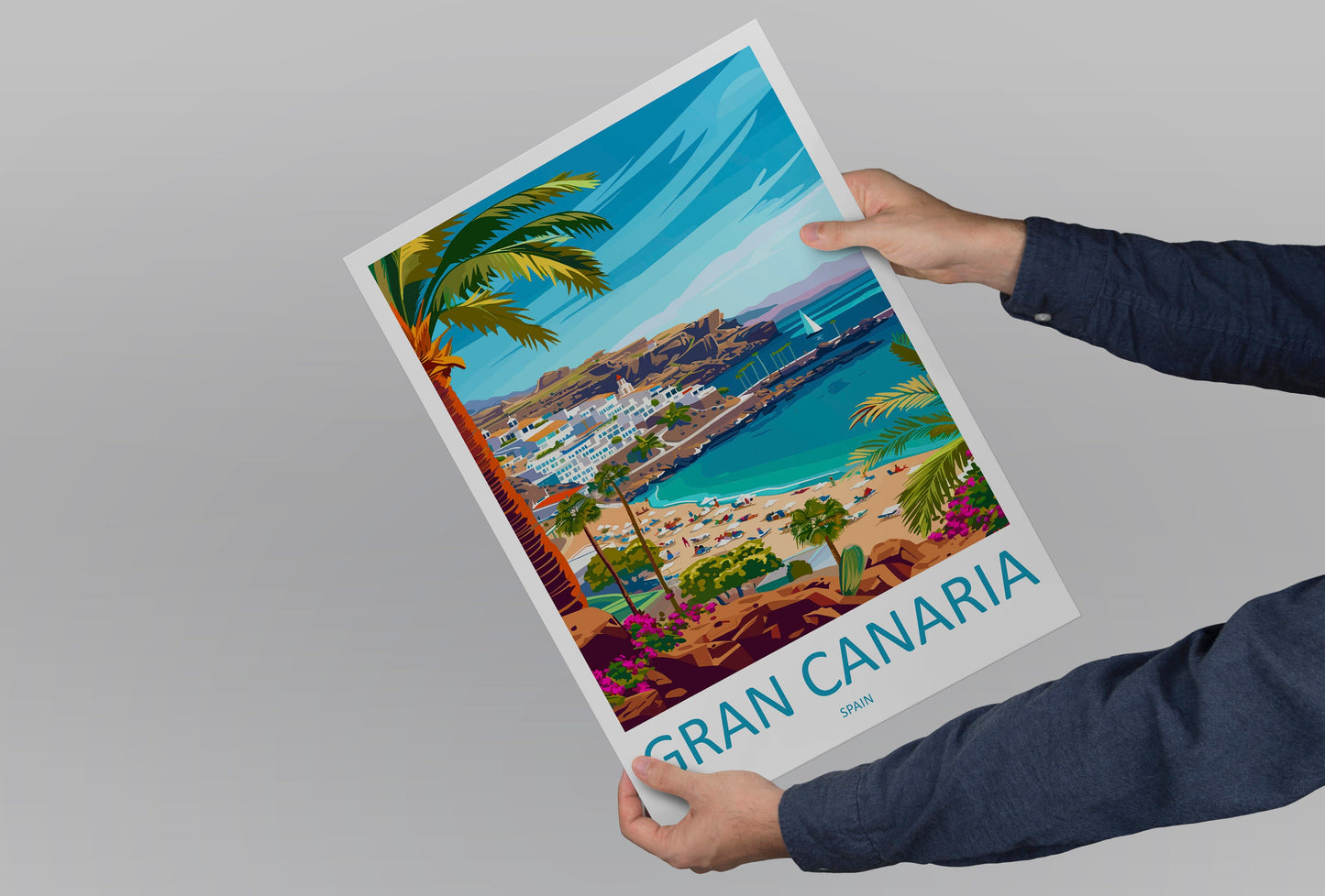 Gran Canaria Travel Print Wall Art Gran Canaria Wall Hanging Home Décor Gran Canaria Gift Art Lovers Spain Art Lover Gift Gran Canaria Print