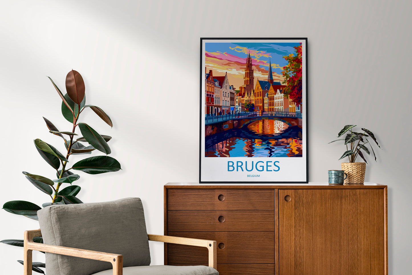 Bruges Travel Print Wall Art Bruges Wall Hanging Home Décor Bruges Gift Art Lovers Belgium Art Lover Gift Bruges Wall Décor