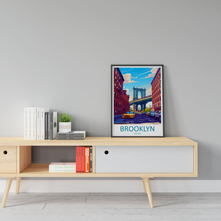 Brooklyn New York Travel Print Wall Art Brooklyn Wall Hanging Home Décor Brooklyn Gift Art Lovers New York Art Lover
