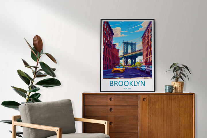 Brooklyn New York Travel Print Wall Art Brooklyn Wall Hanging Home Décor Brooklyn Gift Art Lovers New York Art Lover