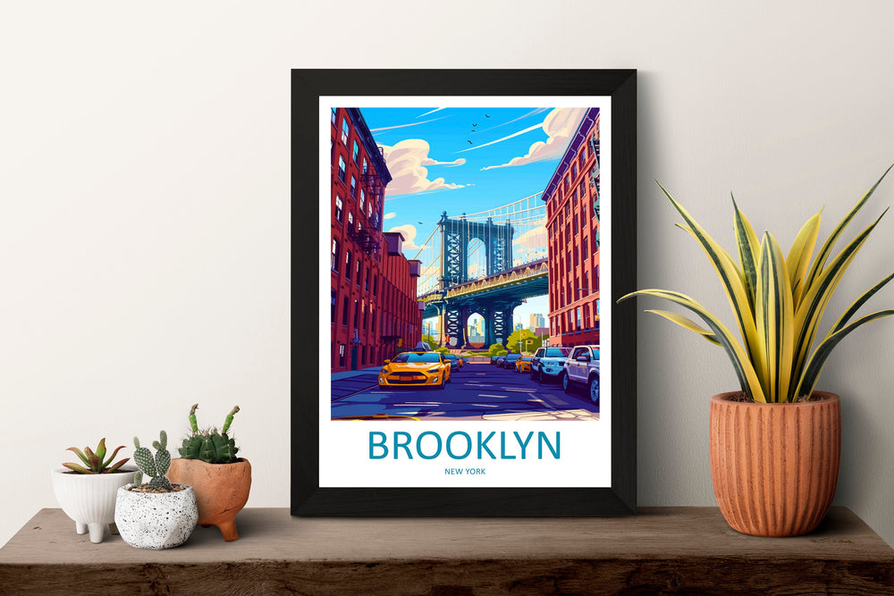 Brooklyn New York Travel Print Wall Art Brooklyn Wall Hanging Home Décor Brooklyn Gift Art Lovers New York Art Lover