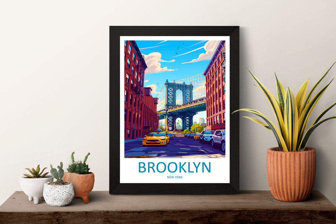 Brooklyn New York Travel Print Wall Art Brooklyn Wall Hanging Home Décor Brooklyn Gift Art Lovers New York Art Lover