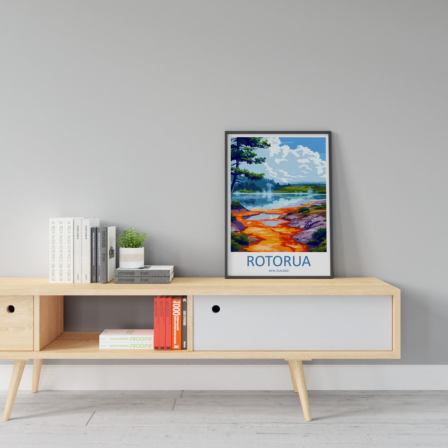 Rotorua Travel Print Wall Art Rotorua Wall Hanging Home Décor Rotorua Gift Art Lovers New Zealand Art Lover Gift Print Rotorua Wall Art