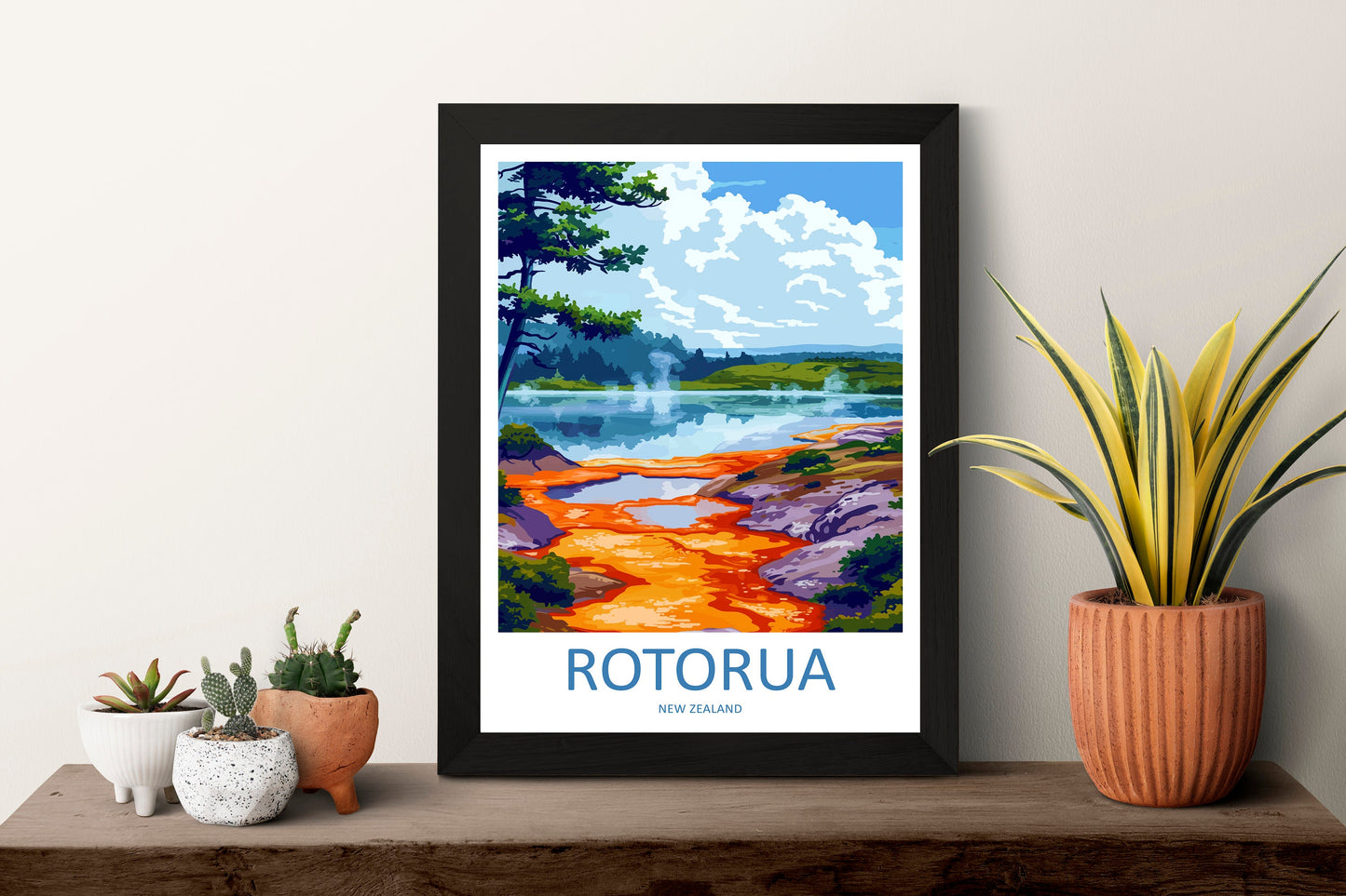 Rotorua Travel Print Wall Art Rotorua Wall Hanging Home Décor Rotorua Gift Art Lovers New Zealand Art Lover Gift Print Rotorua Wall Art