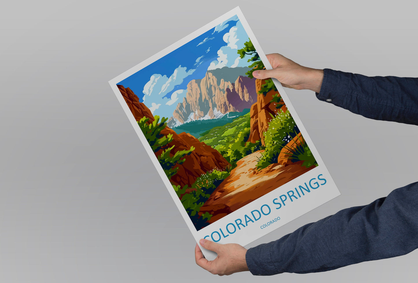 Colorado springs Travel Print Wall Art Colorado springs Wall Hanging Home Décor Colorado springs Gift Art Lovers Colorado Art Gift Lover