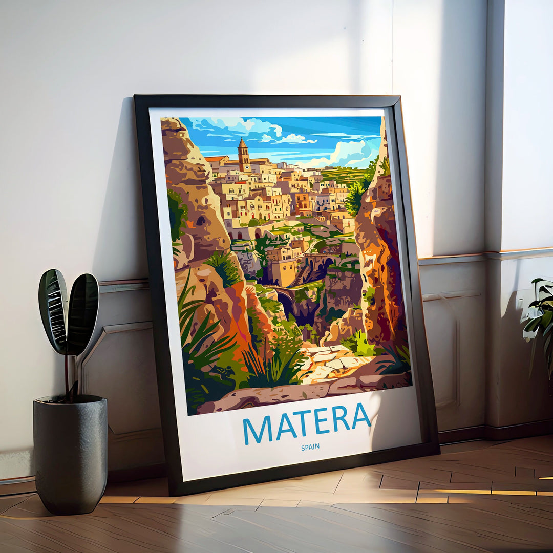 Matera Travel Print Wall Art Matera Wall Hanging Home Décor Matera Gift Art Lovers Italy Art Lover Gift Matera Print Matera Travel Gift Art