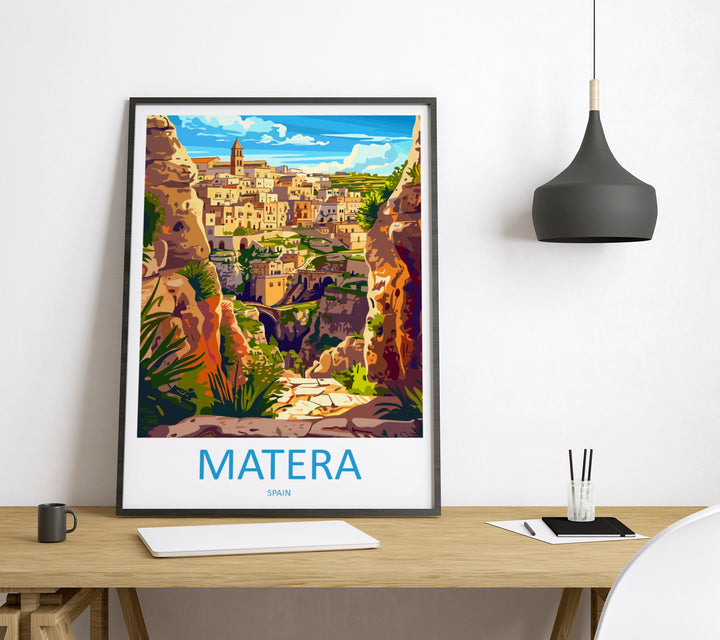 Matera Travel Print Wall Art Matera Wall Hanging Home Décor Matera Gift Art Lovers Italy Art Lover Gift Matera Print Matera Travel Gift Art