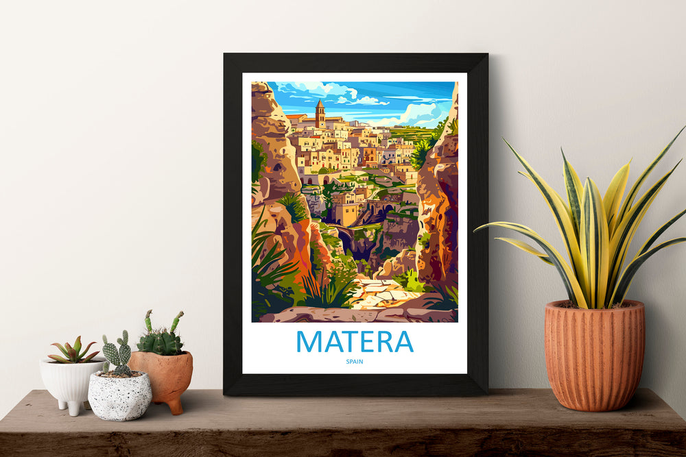 Matera Travel Print Wall Art Matera Wall Hanging Home Décor Matera Gift Art Lovers Italy Art Lover Gift Matera Print Matera Travel Gift Art