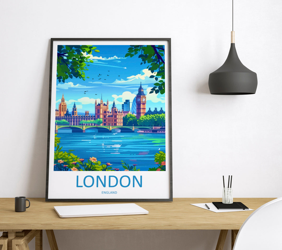 London Travel Print Wall Art London Wall Hanging Home Décor London Gift Art Lovers England Art Lover Gift London Travel Gift