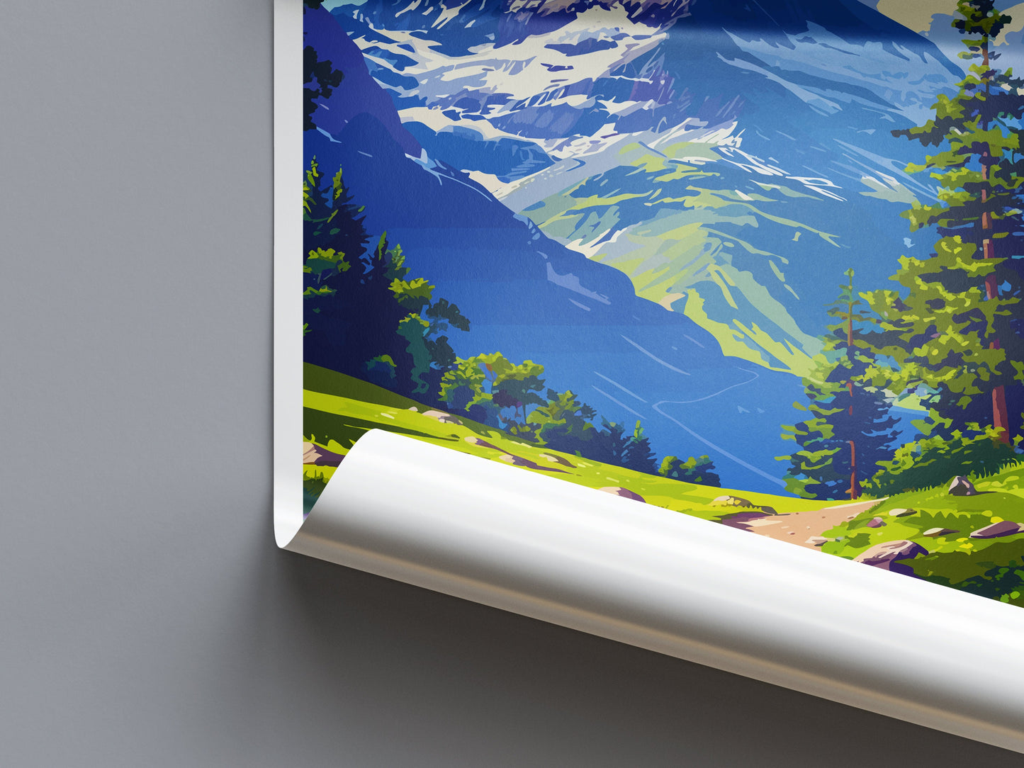 Eiger Travel Print Wall Art Eiger Wall Hanging Home Décor Eiger Gift Art Lovers Switzerland Art Lover Gift Eiger Travel Art