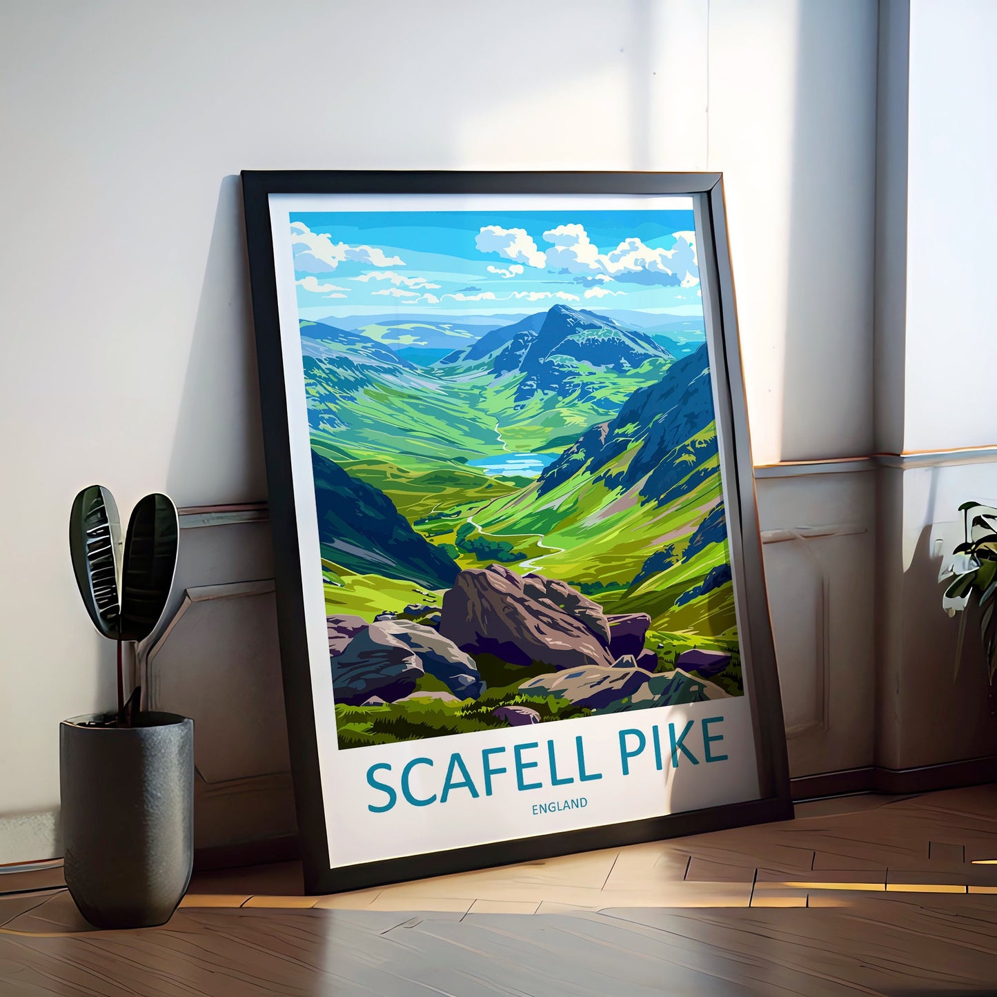 Scafell Pike Travel Print Wall Art Scafell Pike Wall Hanging Home Décor Scafell Pike Gift Art Lovers England Art Lover Gift Scafell Pike