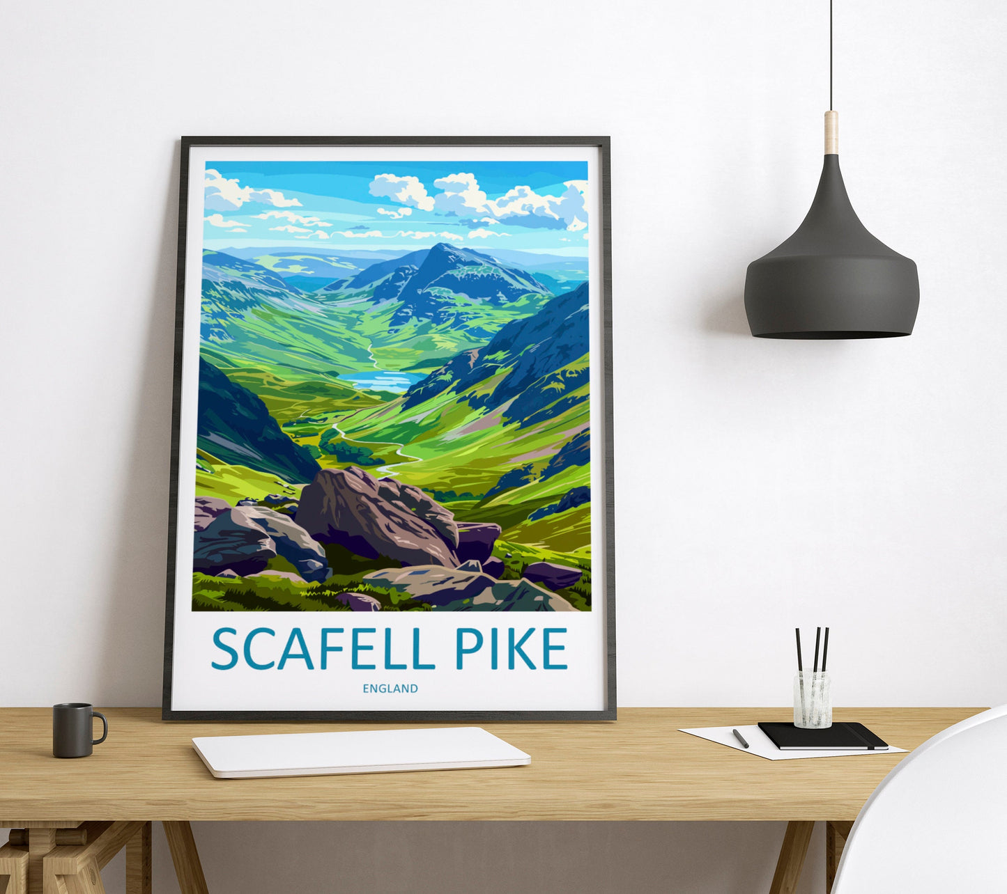 Scafell Pike Travel Print Wall Art Scafell Pike Wall Hanging Home Décor Scafell Pike Gift Art Lovers England Art Lover Gift Scafell Pike