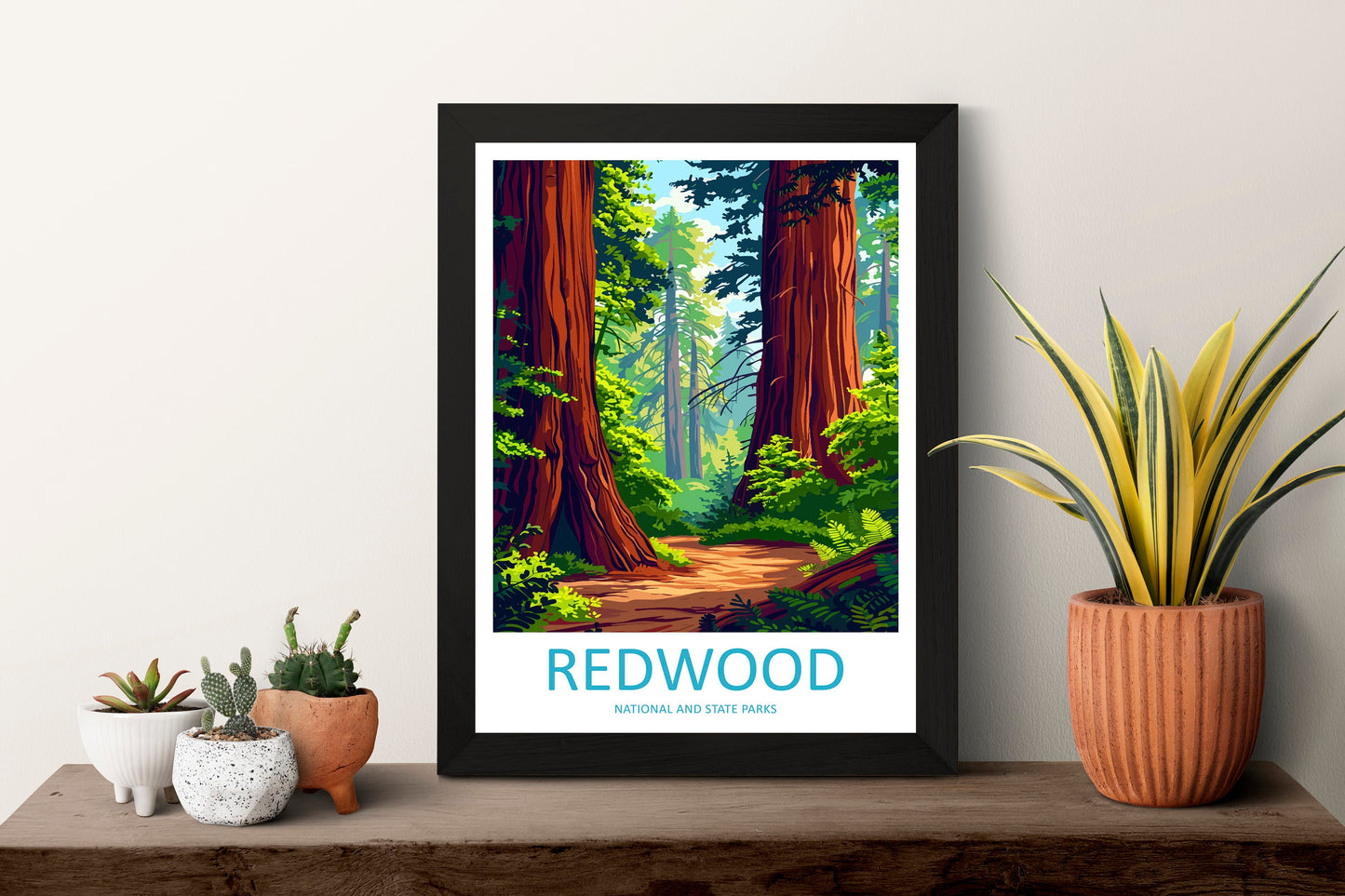 Redwood National Park Travel Print Wall Art Redwood Wall Hanging Home Décor Redwood Gift Art Lovers California Art Lover Gift