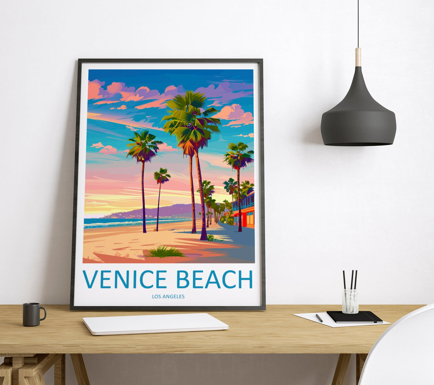 Venice Beach Travel Print Wall Art Venice Beach Wall Hanging Home Décor Venice Beach Gift Art Lovers California Art Lover Gift Venice Beach