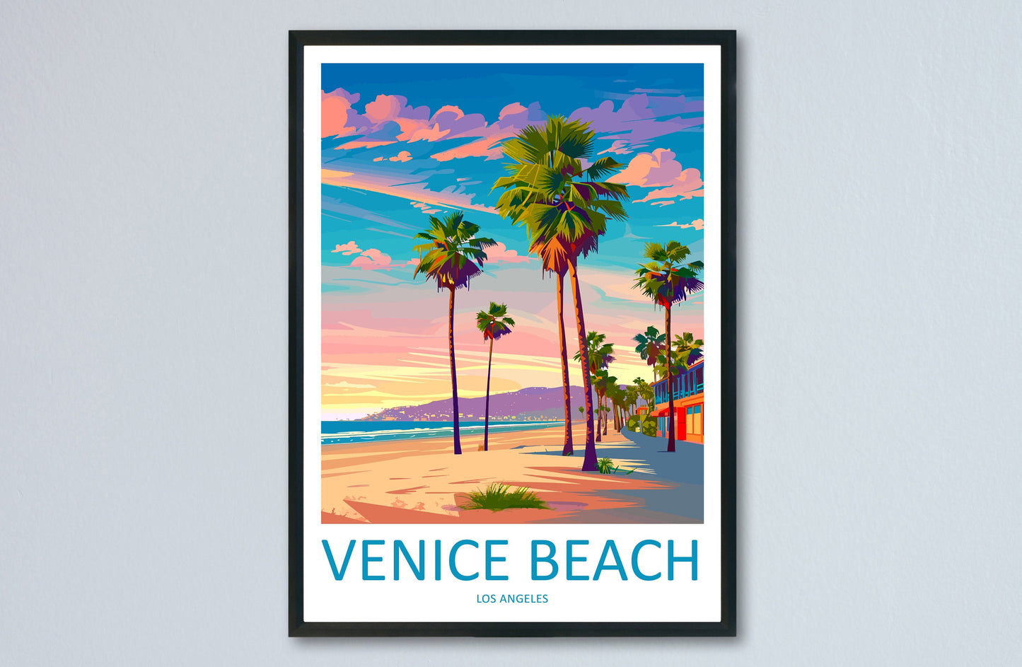 Venice Beach Travel Print Wall Art Venice Beach Wall Hanging Home Décor Venice Beach Gift Art Lovers California Art Lover Gift Venice Beach