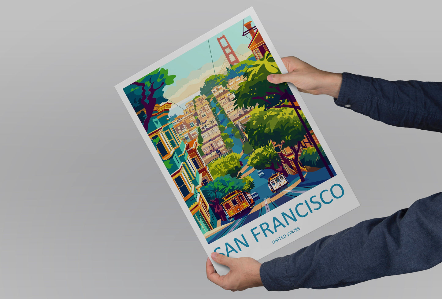 San Francisco Golden Gate Travel Print Wall Art San Francisco Wall Hanging Home Décor San Francisco Gift Art Lovers California Art Lover