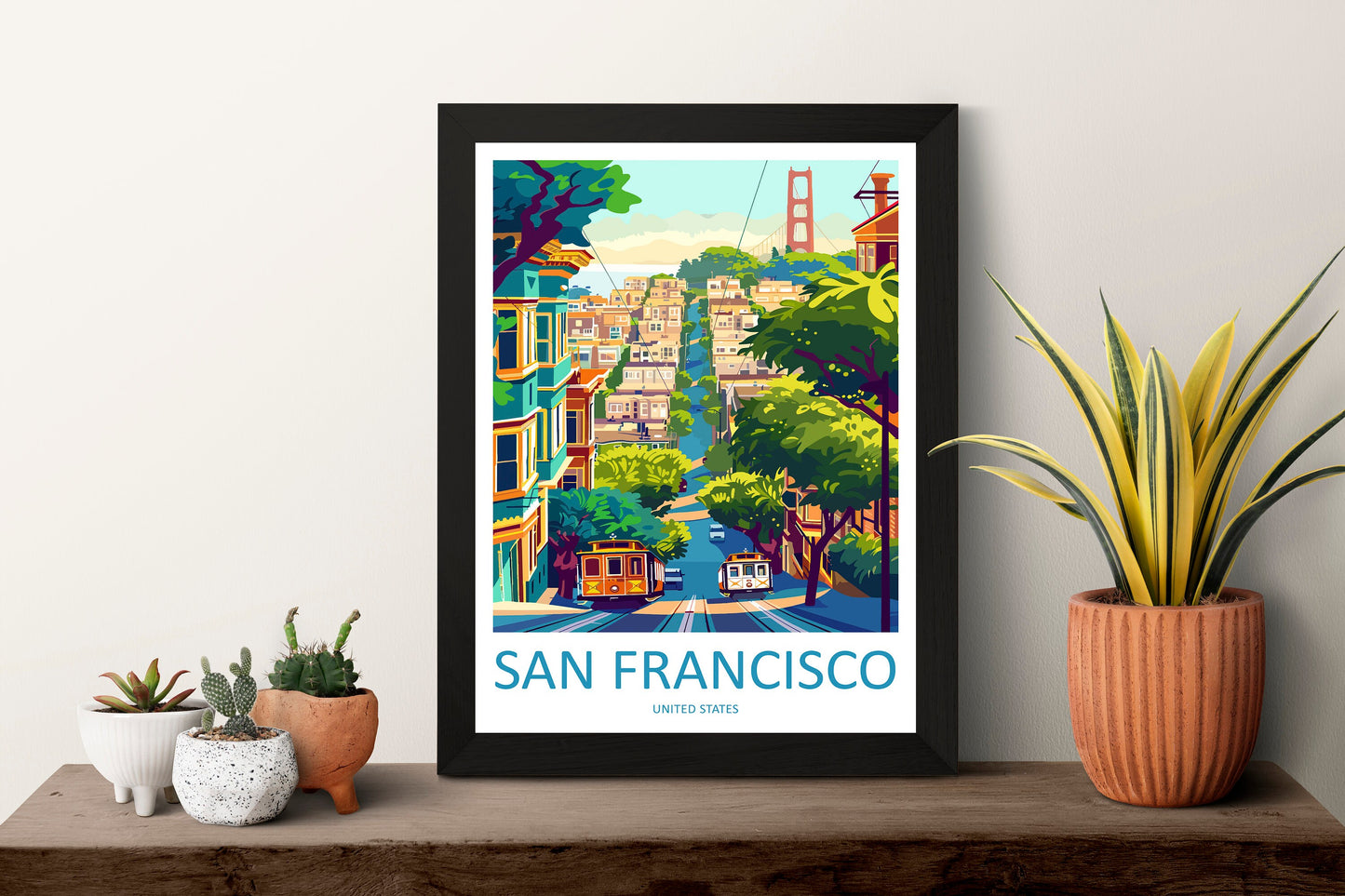 San Francisco Golden Gate Travel Print Wall Art San Francisco Wall Hanging Home Décor San Francisco Gift Art Lovers California Art Lover