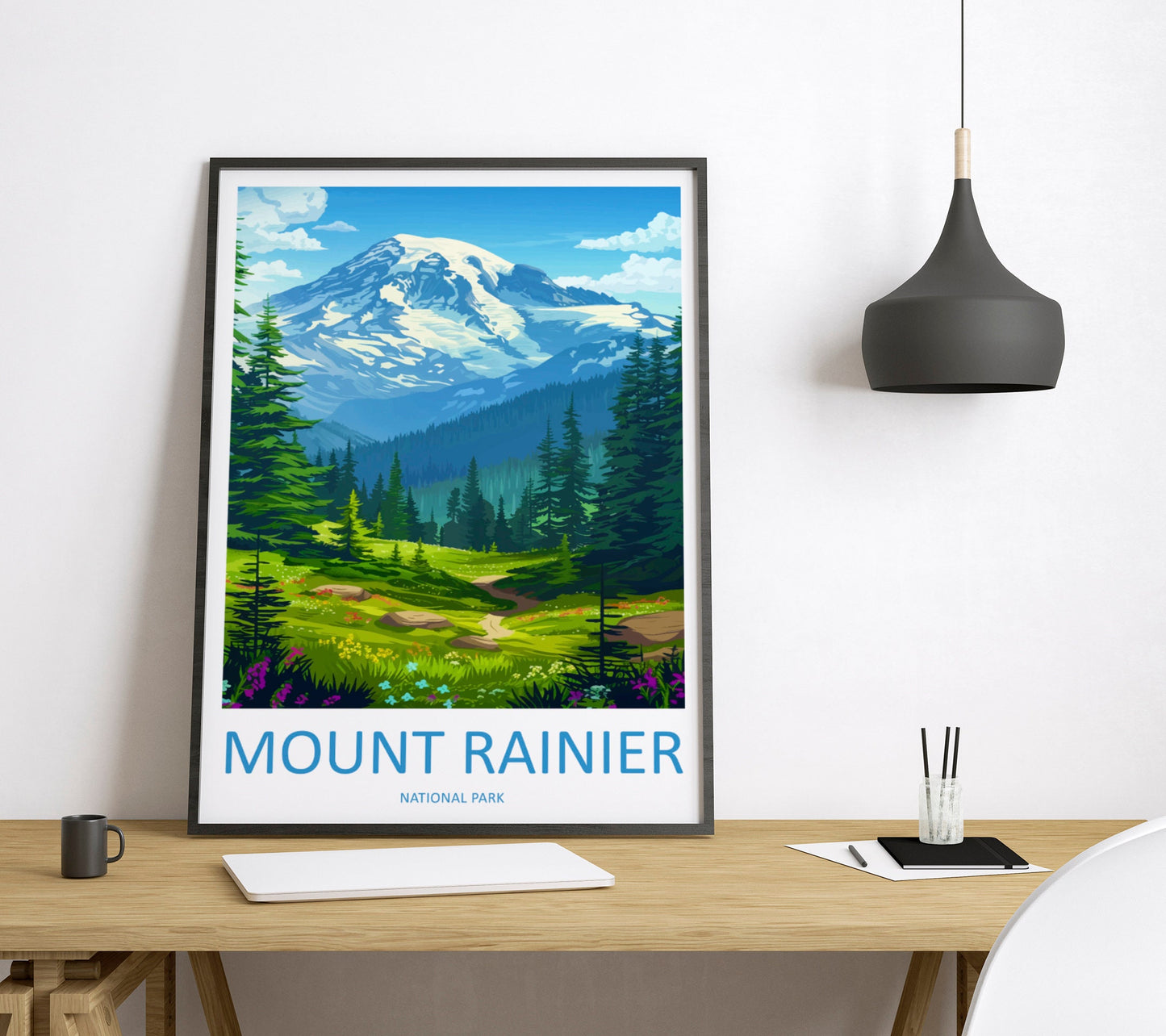 Mount Rainier National Park Travel Print Wall Art Mount Rainier National Park Wall Hanging Home Décor Mount Rainier National Park Gift Art